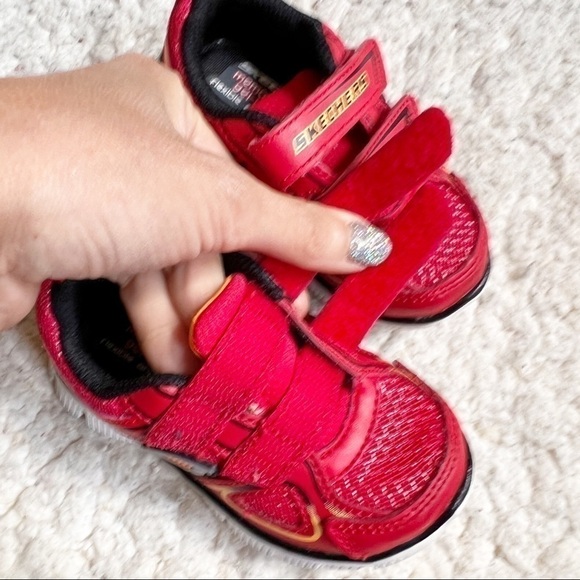 Skechers Kids Red Black Flex Advantage Mini Rush Sneaker (Toddler) Size 5 - Picture 6 of 9